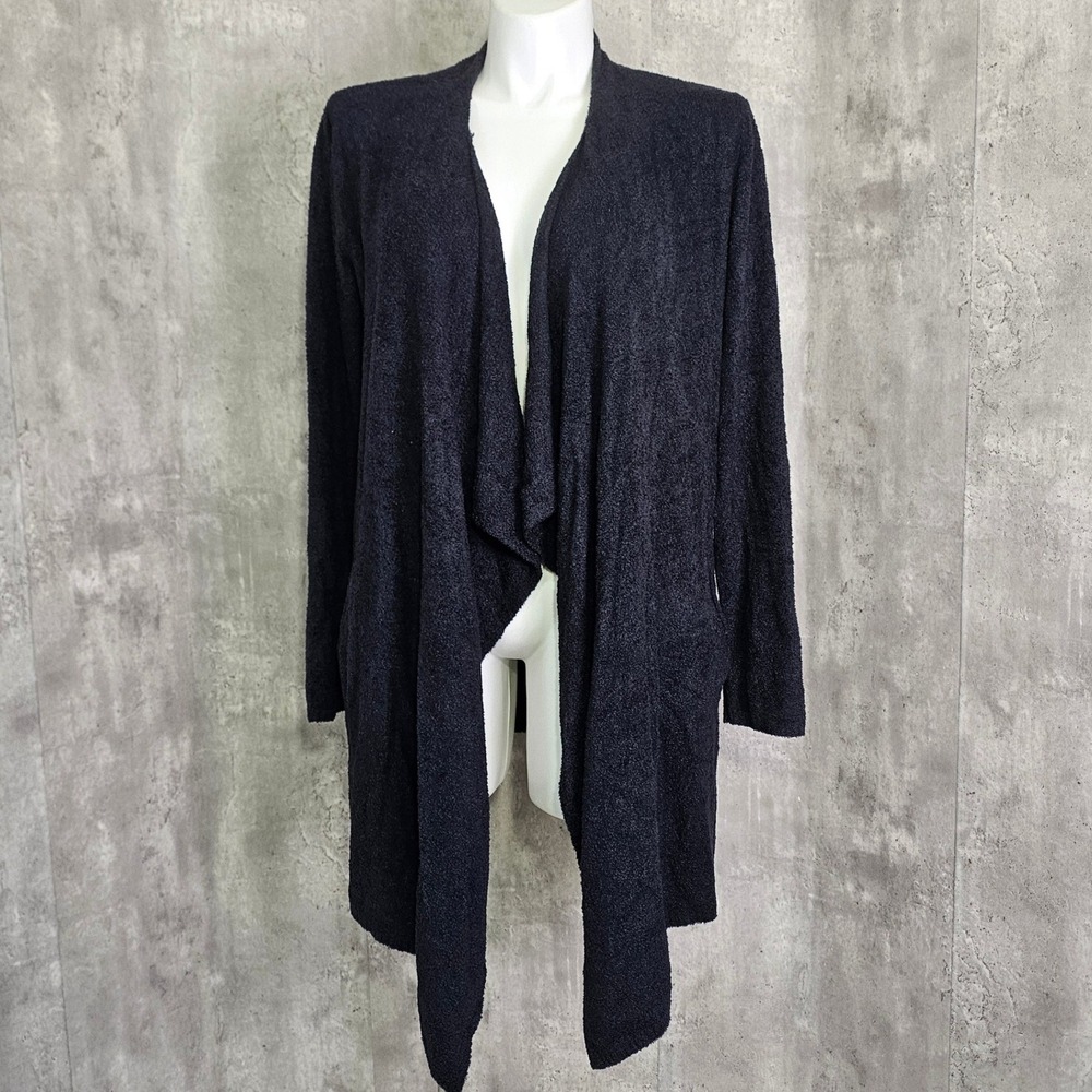 Barefoot Dreams CozyChic Lite Island Wrap Cardigan 903 Carbon Black L/XL Fall
